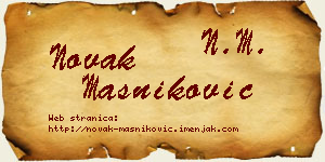 Novak Masniković vizit kartica